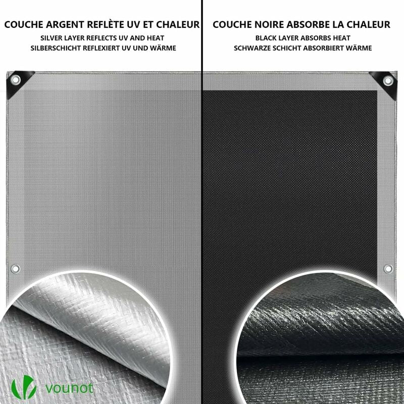 Heavy Duty Waterproof Polyethylene Tarpaulin 160G/M² Grey And Black 3X4M