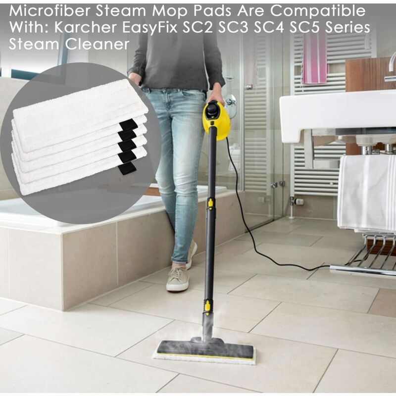 5 Pack Microfiber Floor Mop Pads Compatible With Karcher Easyfix Sc2 Sc3 Sc4 Steam Cleaners, Steam Mop Replacement