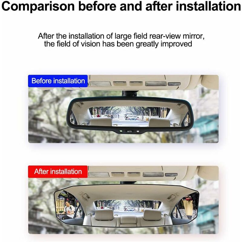 Interior Rearview Mirror, Universal Wide Angle Panoramic Car Interior Rearview Mirror For Car Or Truck Cabin, 23884Mm