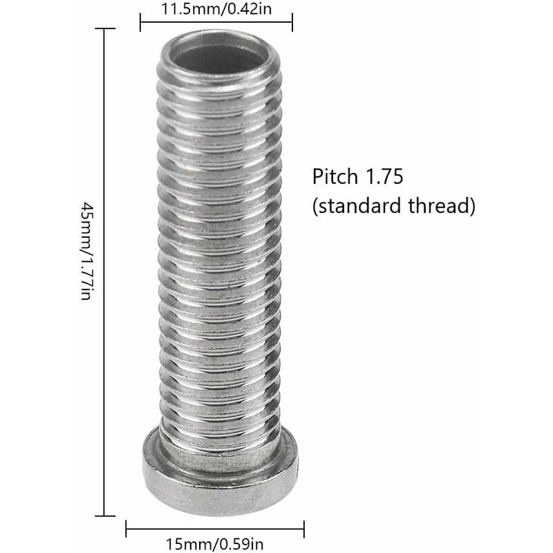 4 pcs Sink Basket Screws Stainless Steel 45Mm M12 Sink Basket Screws For Sink Strainer Plug -Silver