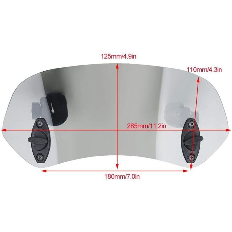 Motorcycle Windshield Adjustable Clip On Windscreen Wind Deflector Windshield Accessories For Motorcycle Tawny