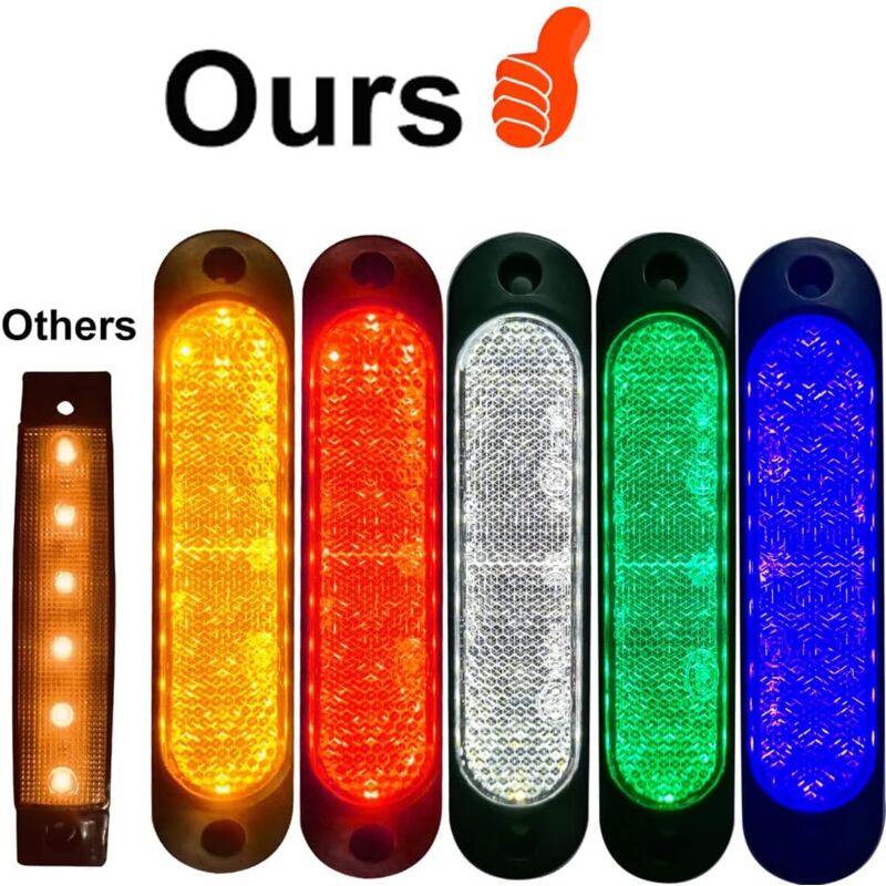 4 pcs Red 12V-24V Front Side Marker 27 LED Trailer Truck, LED Rear Marker Trailer Parking Turn Signal Lights For Truck,