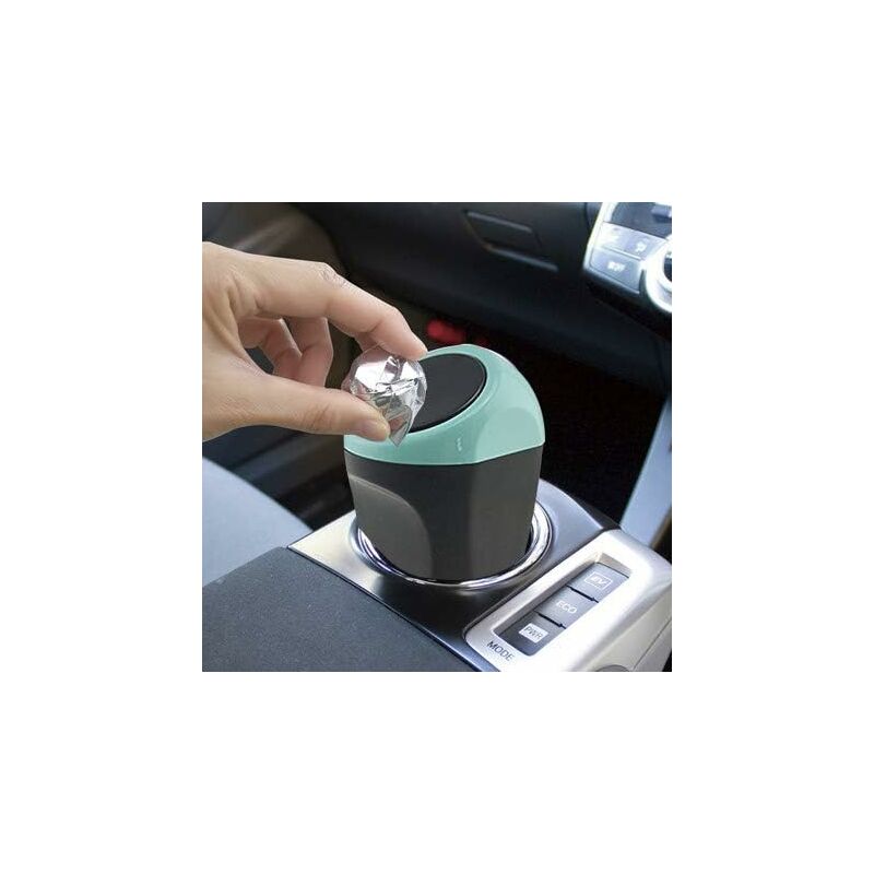 Mini Car Trash Can Plastic Waste Bin 16X8Cm Garbage Can Storage Container For Car Interior/Office/Home(Blue-Mini Trash