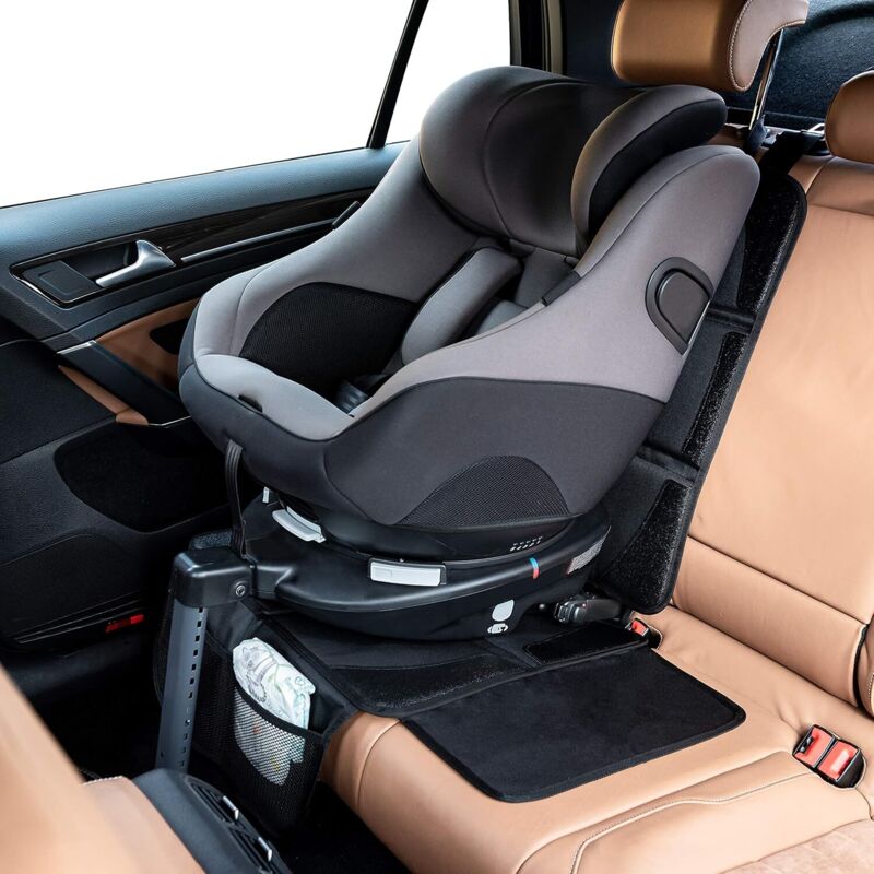 Car Seat Protector - For Car Seat - Premium Rear Seat Protector For Children - Isofix Compatible (Black)