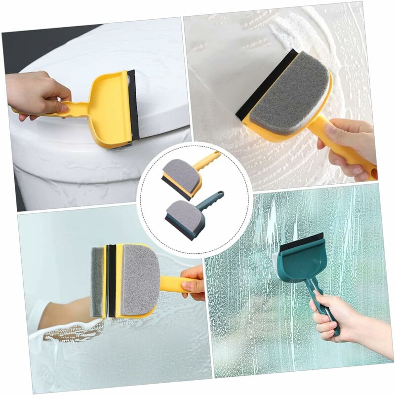 2 pcs Glass Wiper Bath Cleaner Household Floor Cleaners Double-Sided Window Cleaning Sponge Glass Cleaner Glass Cleaner