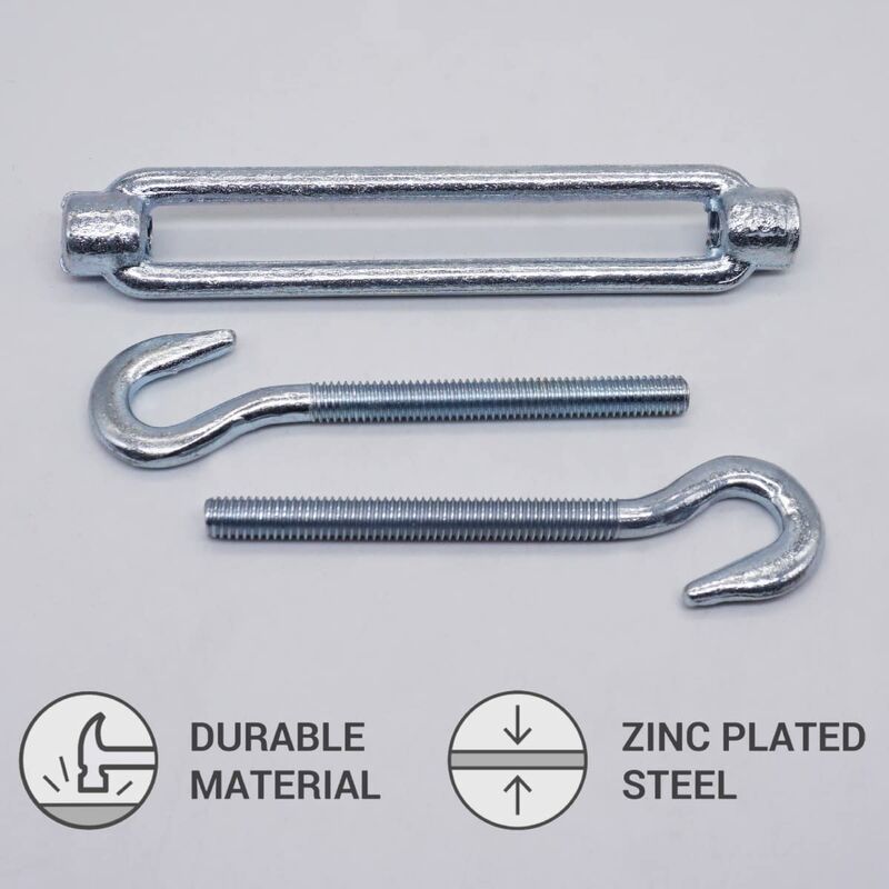 4 pcs M6 Adjustable Cable Turnbuckle With Hook And Loop - Cable Tension (4 pcs, M6)