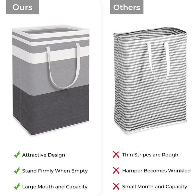 2 Pack Large Foldable Laundry Basket With Easy Carry Handles, Waterproof And Extended Handles For Storing And Carrying