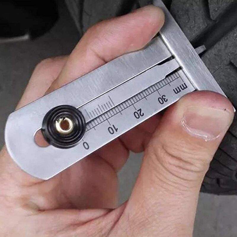 Tire Tread Depth Gauge, Stainless Steel Tire Tread Depth Gauge Safety Tire Ruler Tire Meter 0-30Mm For Car Motorcycle