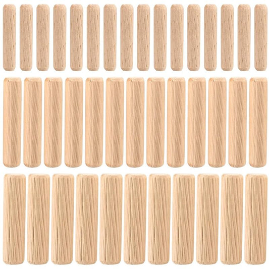 90 Pieces Wood Dowels Assortment, Tapered Grooved Wood Dowels M6 M8 M10 For Milling, Grooving, Crafts, Diy,