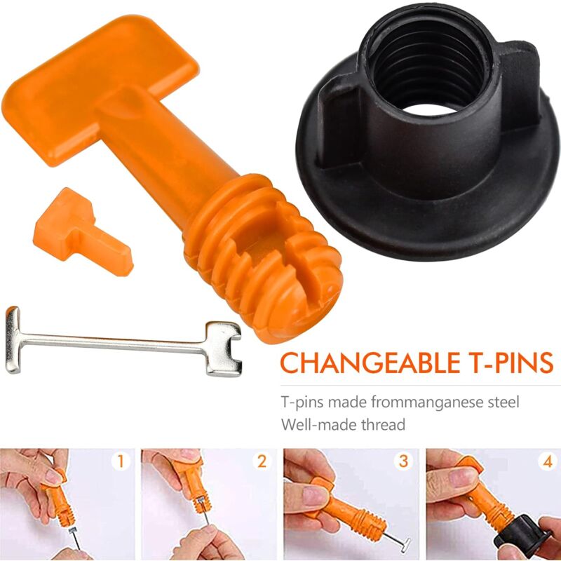 100 pcs Tile Leveling System, Reusable Tile Leveling System For Tiles, Ceramic Tiles, Wood Panels With 2 Special