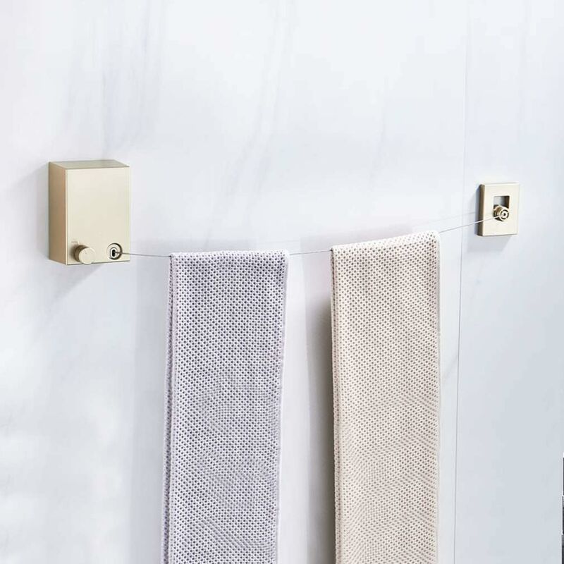 Retractable Clothes Drying Rack Indoor Outdoor Wall Mounted Clothes Dryer Retractable Hanger Lock To Prevent Sagging -