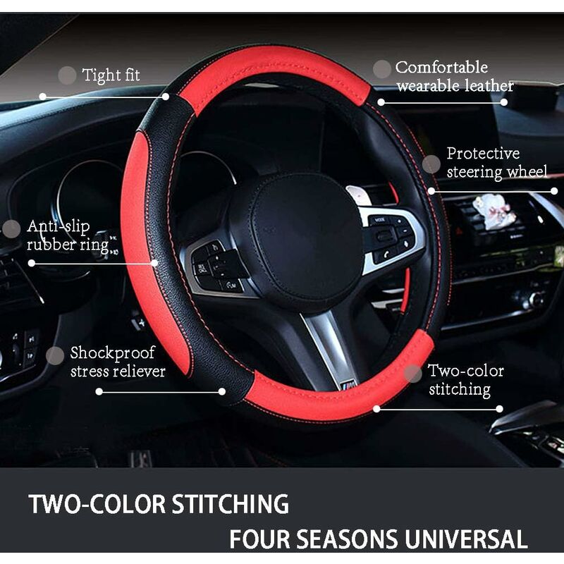 Car Steering Wheel Covers Wrap Microfiber Soft Anti-Slip Auto Steering Wheel Cover Protector Universal Car Accessories