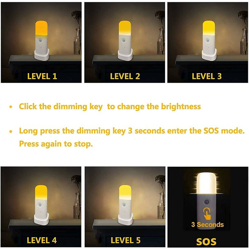 Kids Night Light, Motion Sensor Lamp, Adjustable Brightness, Portable, Rechargeable, For Bedroom, Kids ROom, And Living