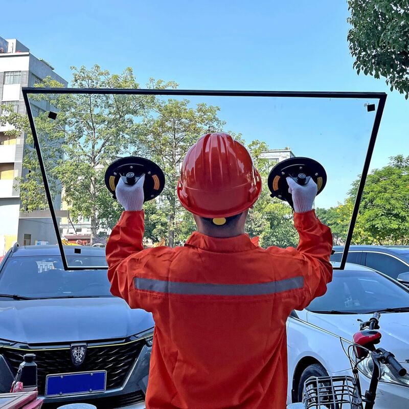 Tile Suction Cup, 2 Pieces 8" Professional Glass Suction Cup, Glass Lifting Suction Cup, Glass Vacuum Suction Cup, Load