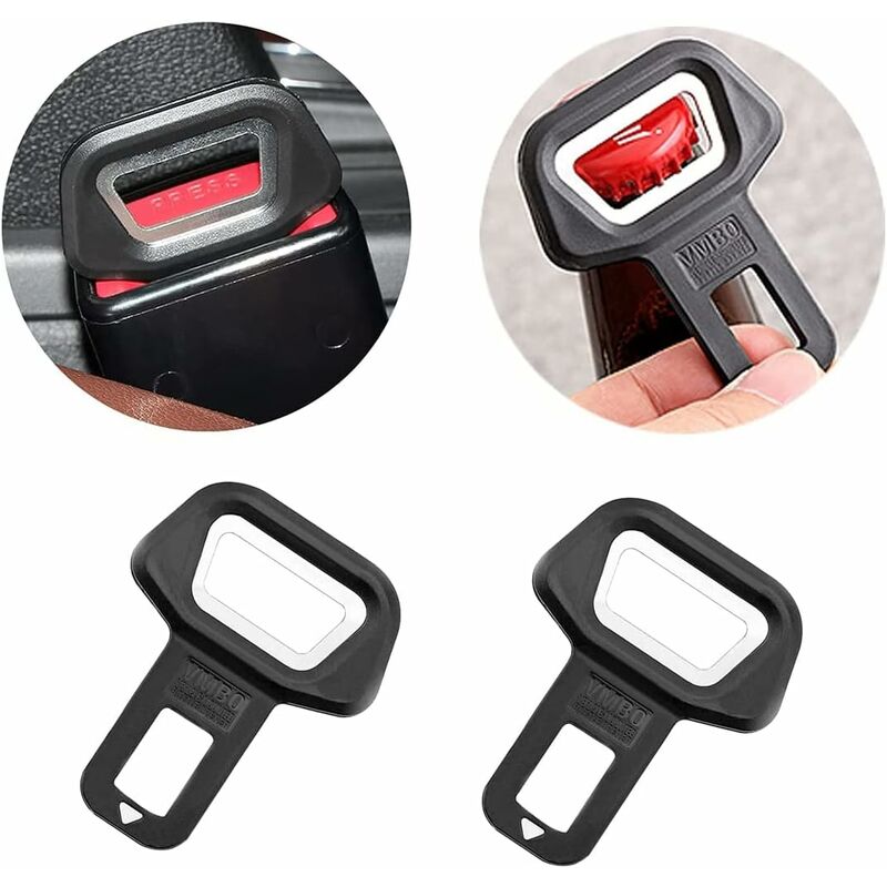 2 pcs Seat Belt Buckle With Bottle Opener Seat Belt Connector For All Car Brands, Car Seat Belt Buckle Clip Black
