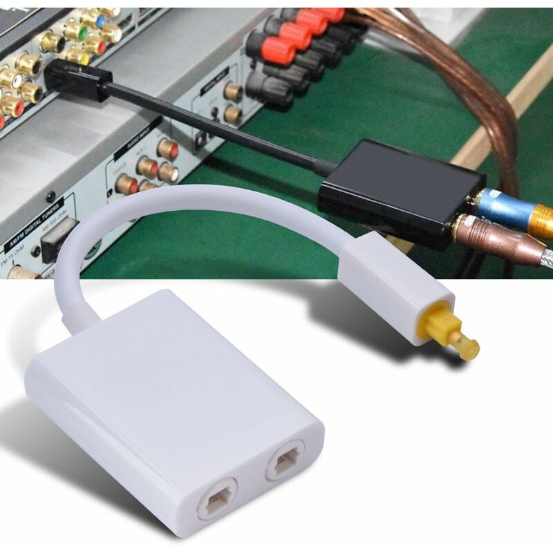 Dual Port Digital Optical Audio Splitter Easily Connect Multiple Components Without Swapping Connections Low Jitter