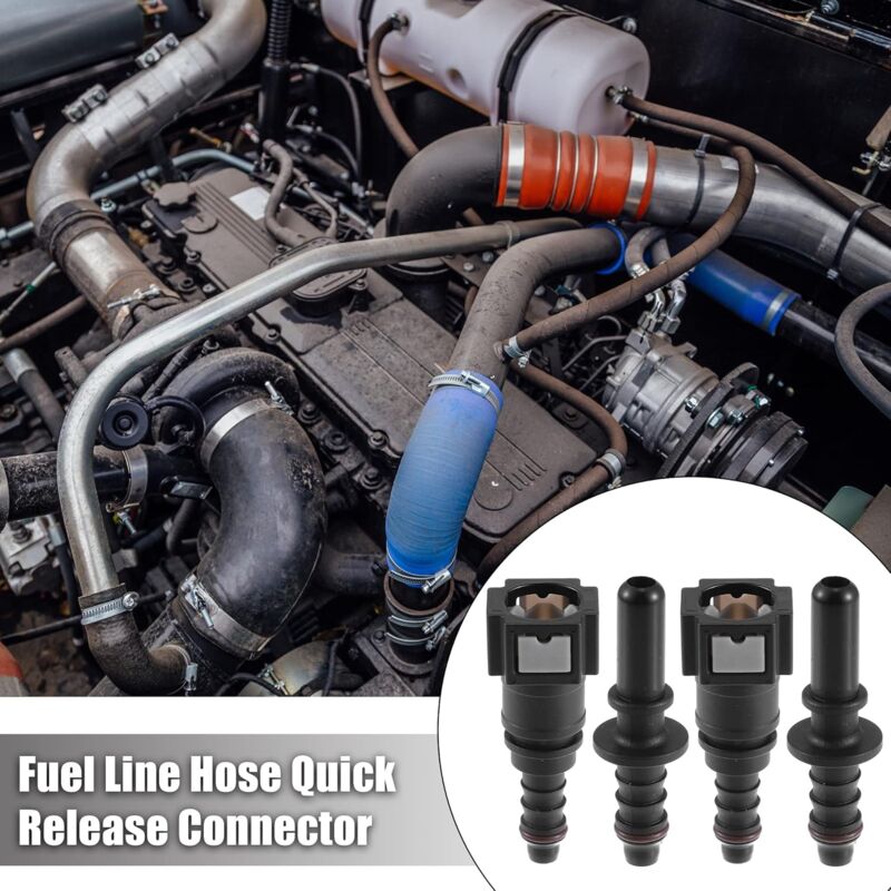7.89Mm To 8Mm Straight Car Fuel Hose Quick Release Connector 2 Set