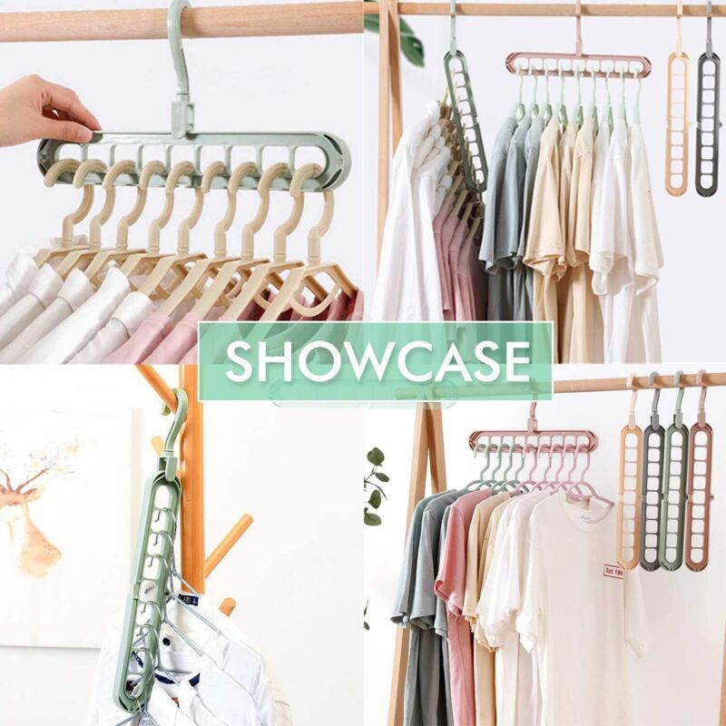 12 pcs Magic Hangers, Premium Quality Foldable Hangers, Multi-Function Space Saving Hangers, For Storing And Drying