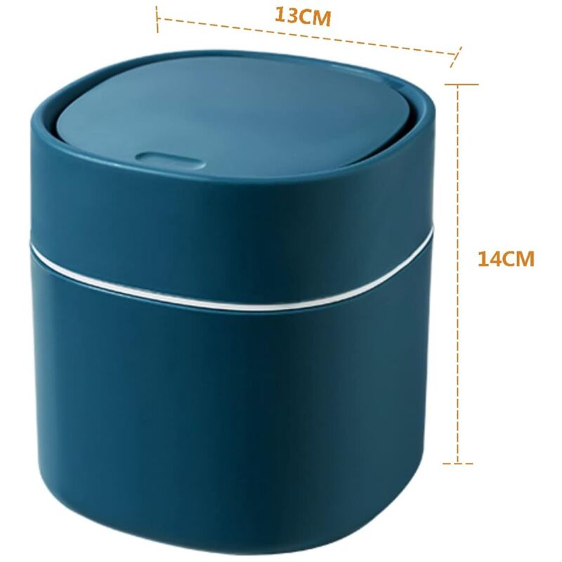 Tabletop Trash Can With Lid, Mini Plastic Trash Can, Small Tabletop Trash Can For Bedrooms, Dining ROoms, Bathrooms,