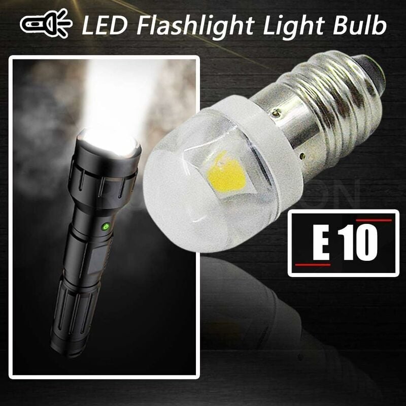 4 pcs 3V 0.2W E10 LED Bulb 5050 1Smd White 3000K LED Replacement Bulb Upgrade For Headlights Flashlights Torch Lights