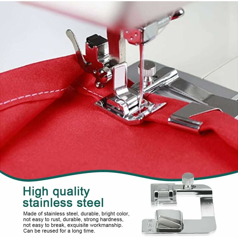 6 pcs Sewing Machine Presser Foot Hemmer Foot Sewing 4/8 6/8/8In ROlled Hem Foot 3/4/6Mm Foot