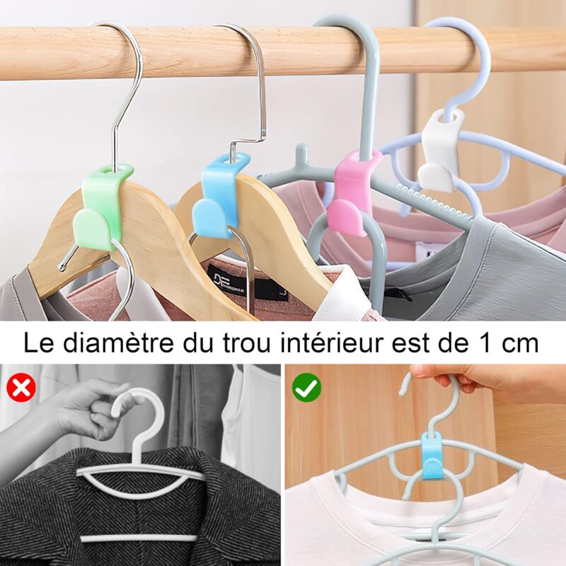 64 Pieces Hanger Hooks Plastic Hanger Connector Closet Hanger Connection Hook Perfect For Space Saving (Multi-Color)