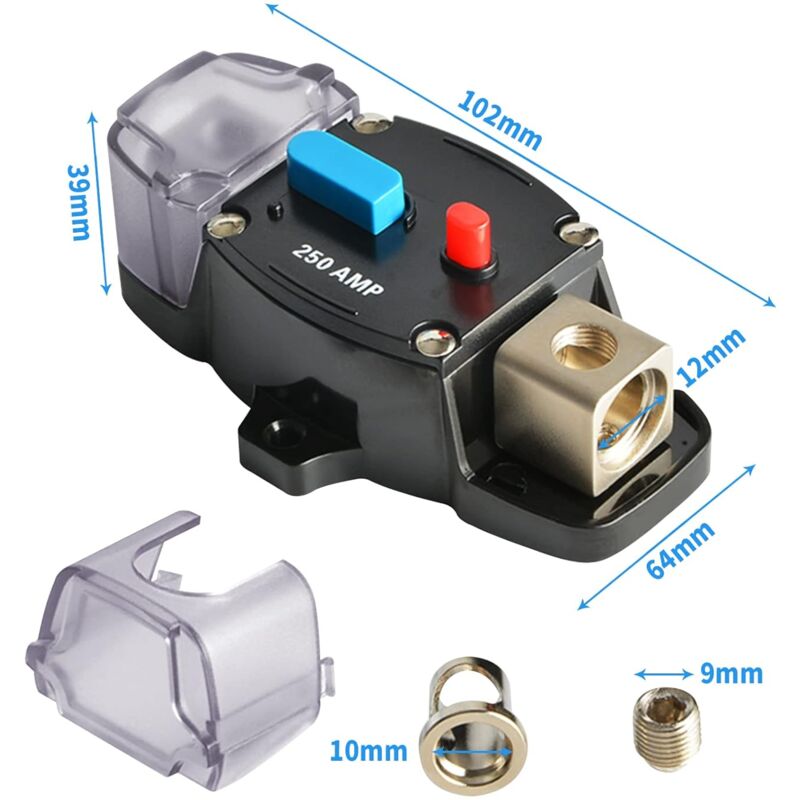 Car Fuse Holder 12V-48V Audio Fuse Protection System For Car, Rv, Boat (300A)