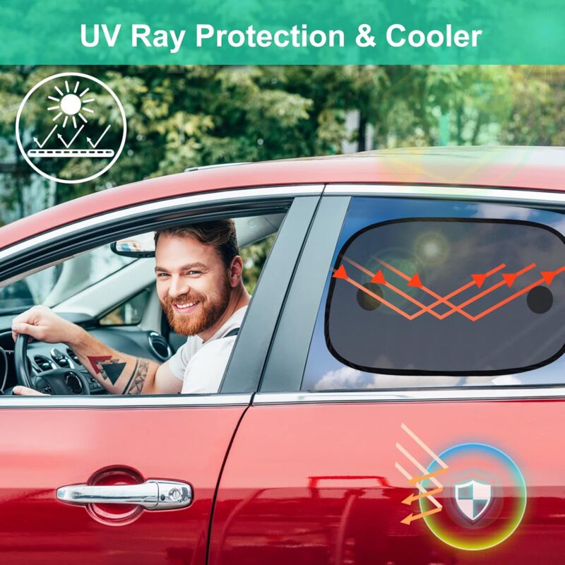 Baby Car Sun Shade, Car Window Sun Shade For Kids, Car Sun Protection Net, Uv/Heat Protection, Storage Bag Included, 50