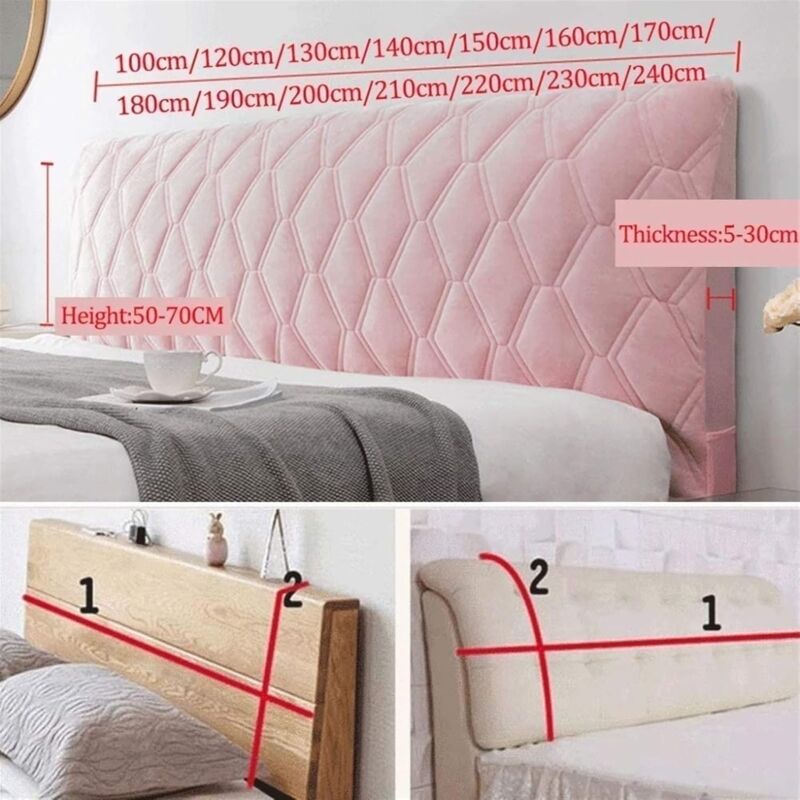 Headboard Cover 160, Headboard Cover Protector With Stretch Side, Dustproof Washable Headboard Cover (Color : Beige,