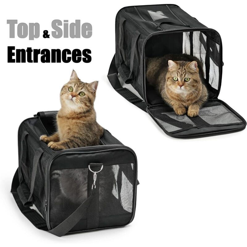 Cat Carrier Bag/Dog Carrier Bag For Cats, Small Dogs, Kittens Or Puppies, Soft And Foldable With Wool Mat For Travel By