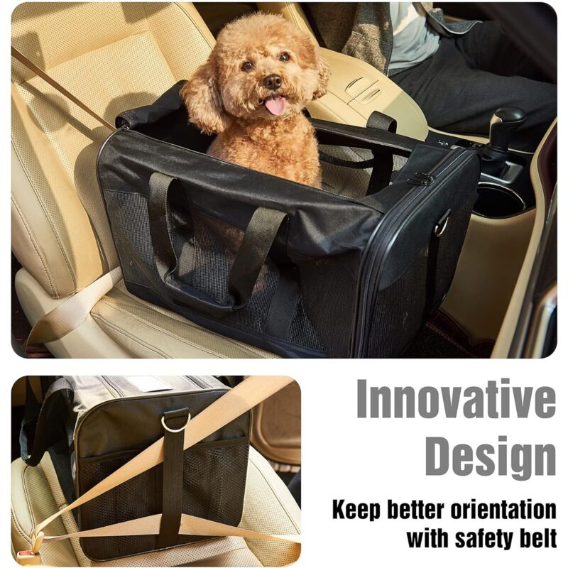 Cat Carrier Bag/Dog Carrier Bag For Cats, Small Dogs, Kittens Or Puppies, Soft And Foldable With Wool Mat For Travel By