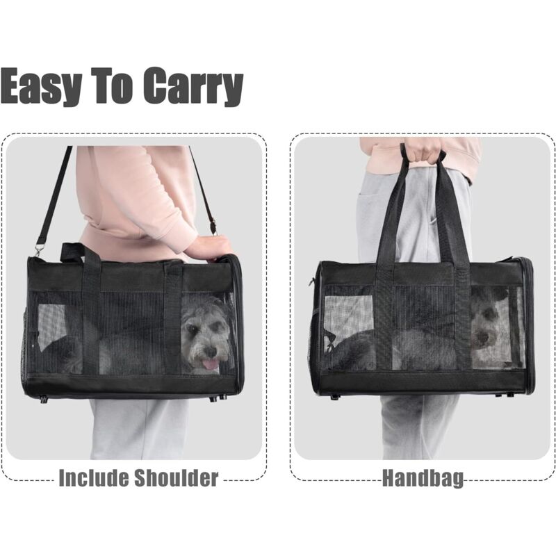 Cat Carrier Bag/Dog Carrier Bag For Cats, Small Dogs, Kittens Or Puppies, Soft And Foldable With Wool Mat For Travel By