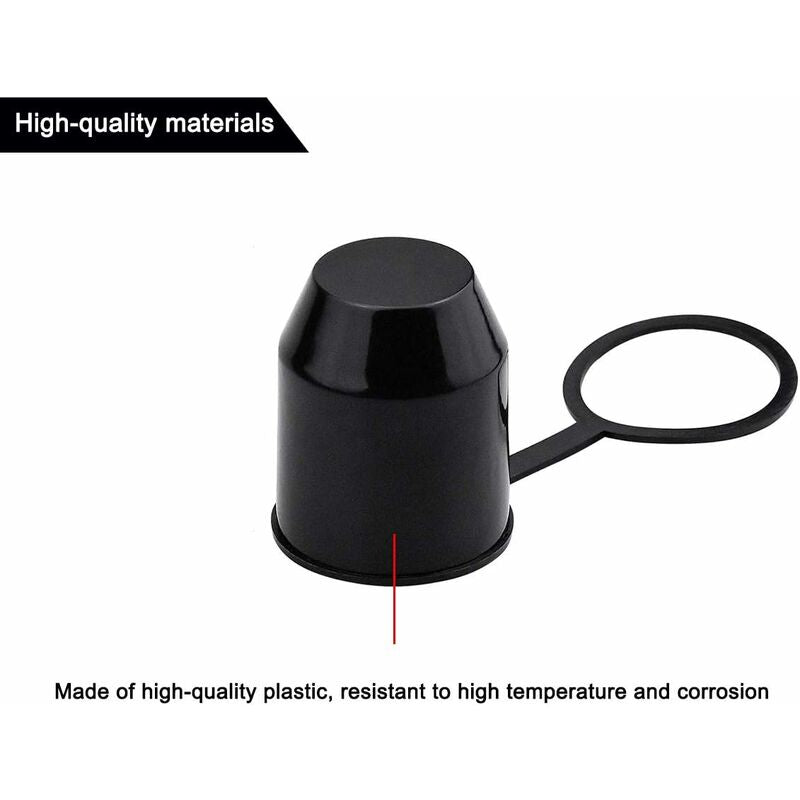 3 pcs Set Protective Caps For Trailer Hitch. Plastic - With Safety Ring - Weatherproof And Car Wash Resistant.