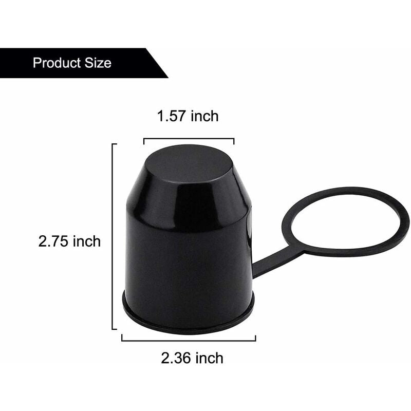 3 pcs Set Protective Caps For Trailer Hitch. Plastic - With Safety Ring - Weatherproof And Car Wash Resistant.