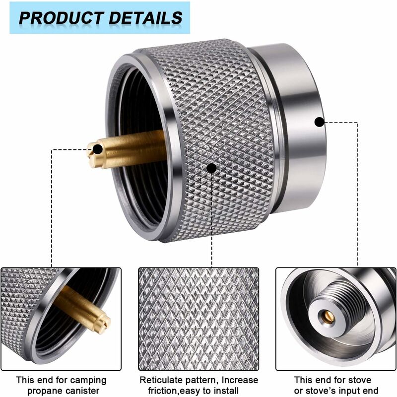 Parts Camping Stove Adapter 1 Lb Propane Small Tank Inlet Outlet Outdoor Cylinder Lpg Canister Adapter