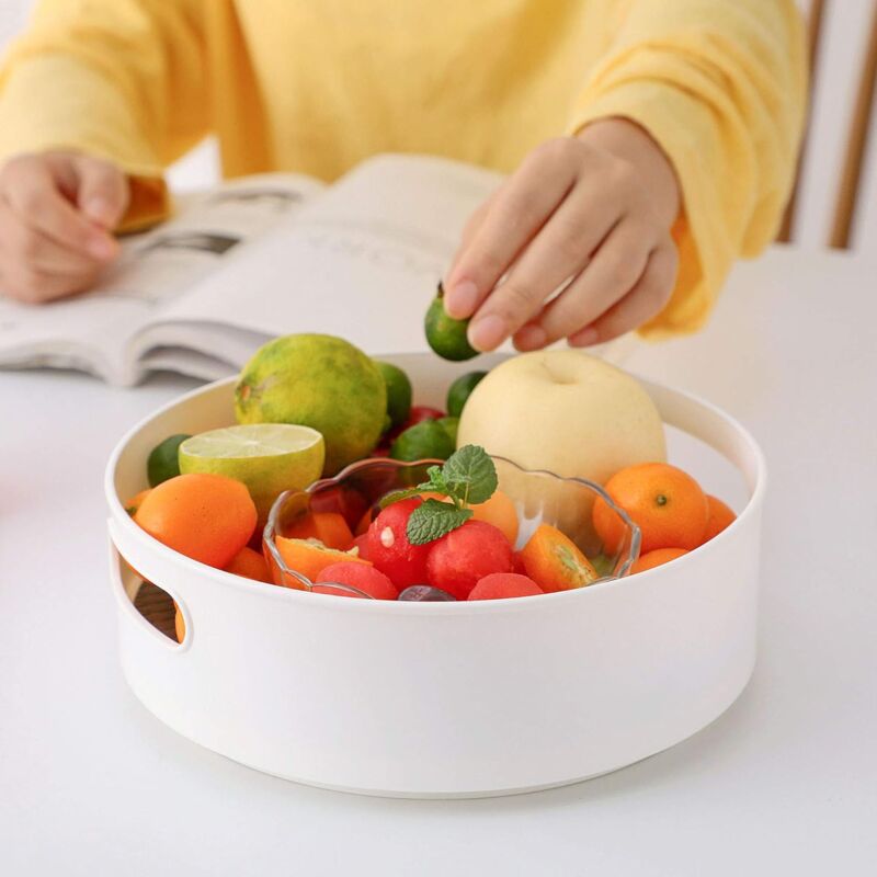 Spice Rack Φ30Cm Kitchen Cupboard Storage Plastic Lazy Susan, Spice Rack Spice Holder Spice Storage White