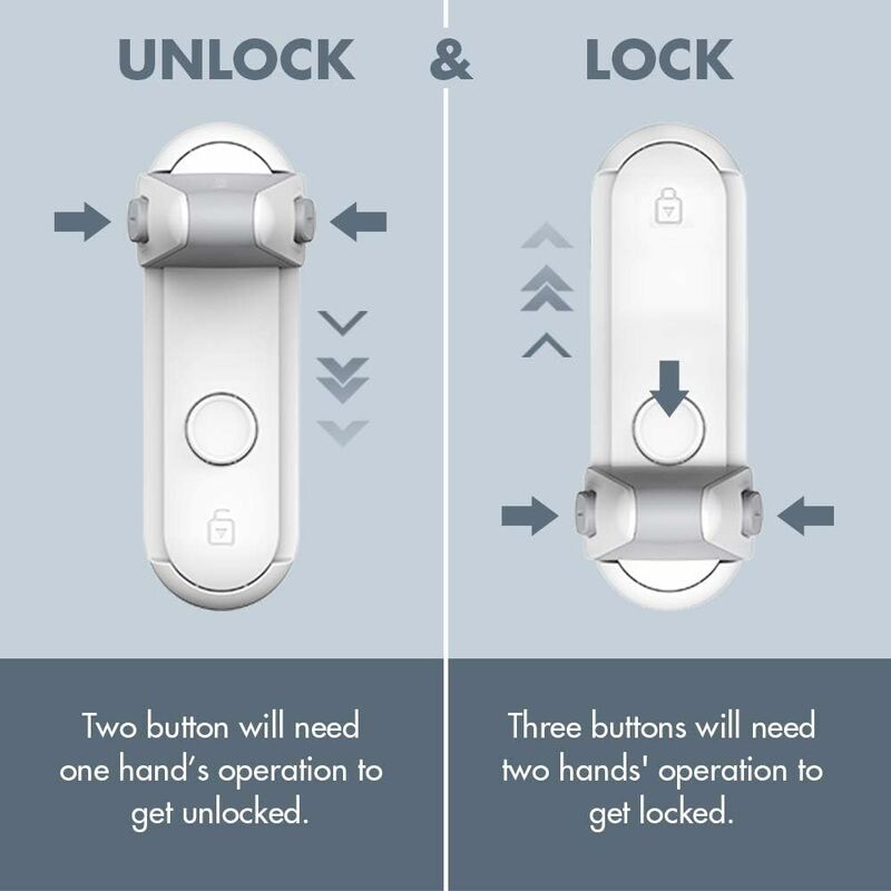 Child Proof Door Lever Lock, Baby Safety Door Handle Lock, Easy To Install And Use 3M Vhb Adhesive No Tools Or Drill