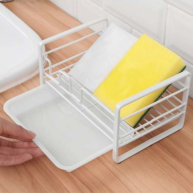 Sink Caddy With Removable Tray, Kitchen Sink Organizer, White
