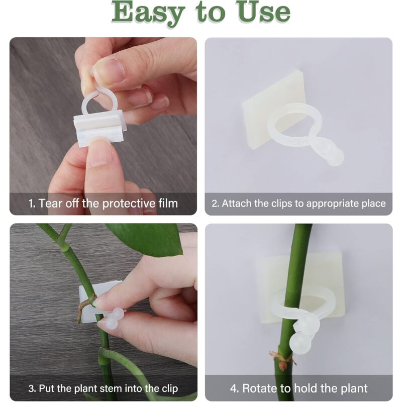 100 pcs Climbing Plant Support Clip, Wall Plant Clip, Vine Wall Clip, Clip For Climbing Plants -White