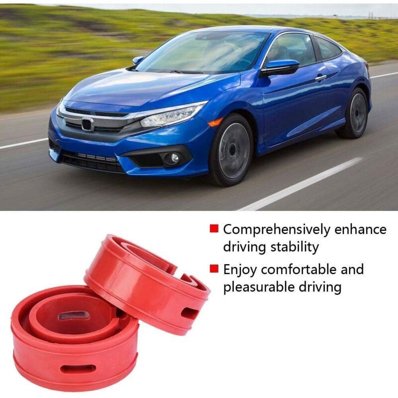 Shock Absorber Spring Buffer 2Pc Universal Car Red Bumper Cushion Car Shock Absorber Spring Bumper Type(D)
