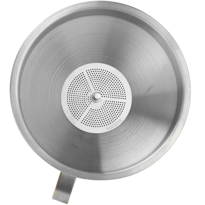 5" Food Grade Stainless Steel Kitchen Funnel With Removable 200 Mesh Filter And Handle Strainer Funnel For Oils, Juice,