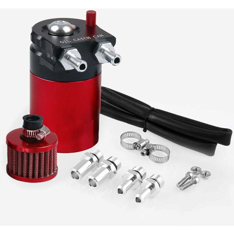 Universal Oil Catch Can, 300Ml Air Filter Breather Engine Separator Oil Tank Car Oil Catcher (Blue)