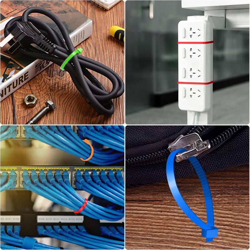 500 Pieces Colorful Plastic Cable Ties 200Mm X 2.8Mm Self-Locking Nylon Electrical Cable Ties For Gardening Cable