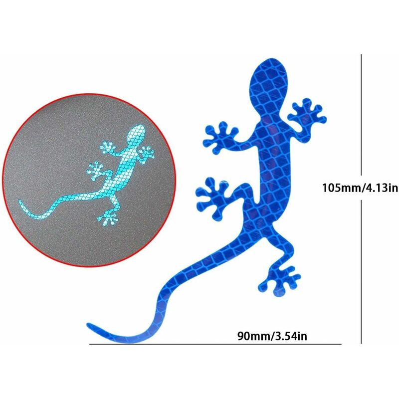 Gecko Car Stickers, Creative Car Warning Reflective Stickers With Stereo, Night Driving Warning Gecko Luminous Strip