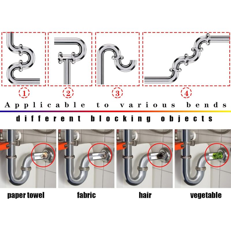 Drain Cleaning Spiral - 3M X 6Mm - Spiral - Drain Unblocker - With Piercing Tip - Drain Snake - Extra Fine - Spiral -