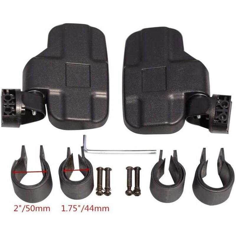Motorcycle Rearview Mirror Knobs 50Mm 44Mm Universal With Bracket 2 pcs Replacement For Utv Rzr 900 Xp 1000 Turbo
