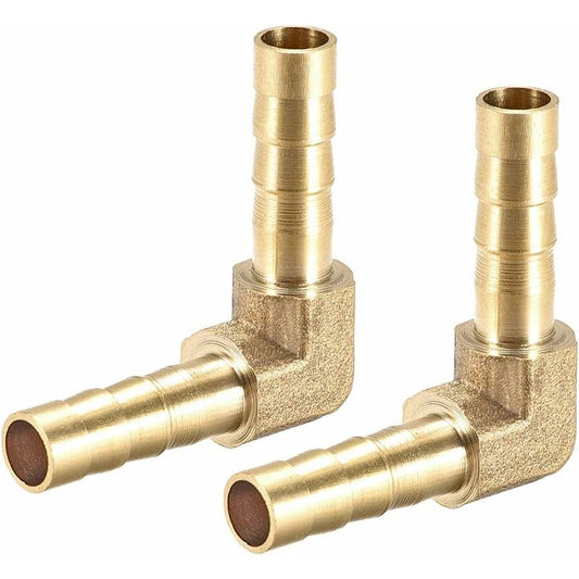 Map 2 pcs 6Mm Brass Barbed Hose Barb Fitting 90 Degree Elbow Tube Coupler