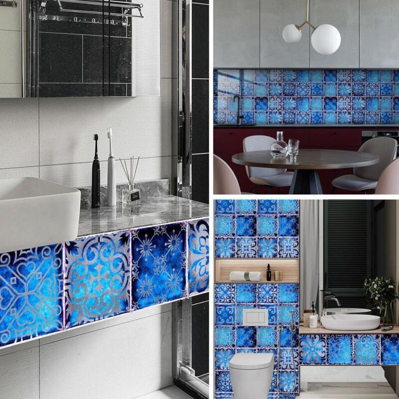 10 pcs Wall Tile Stickers Self Adhesive Tile Sticker Wallpaper For Kitchen Living ROom Bathroom Home Decor 20X20Cm