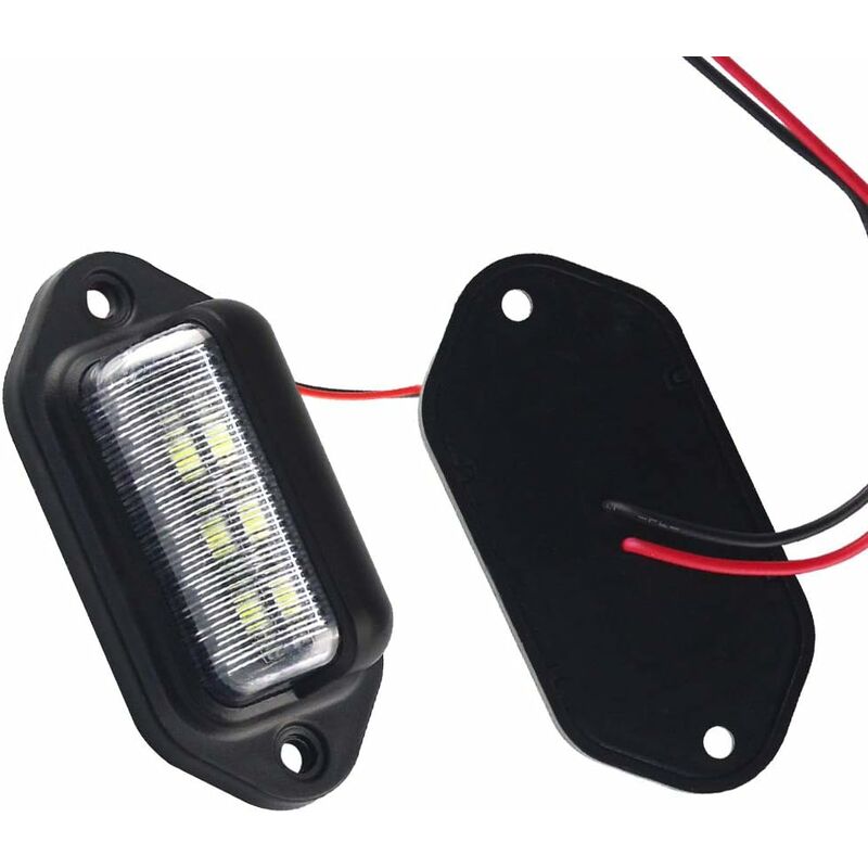 Universal 6LED LED License Plate Light Door Step Light For Trailer Rv Truck 2 Pack