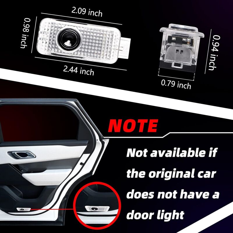 2 pcs Door Light, Entry Door Lighting Projection, Car Door Projector For A1/A3/A4/A5/A6/Q3/Q5/Q7/A7/A8/R8